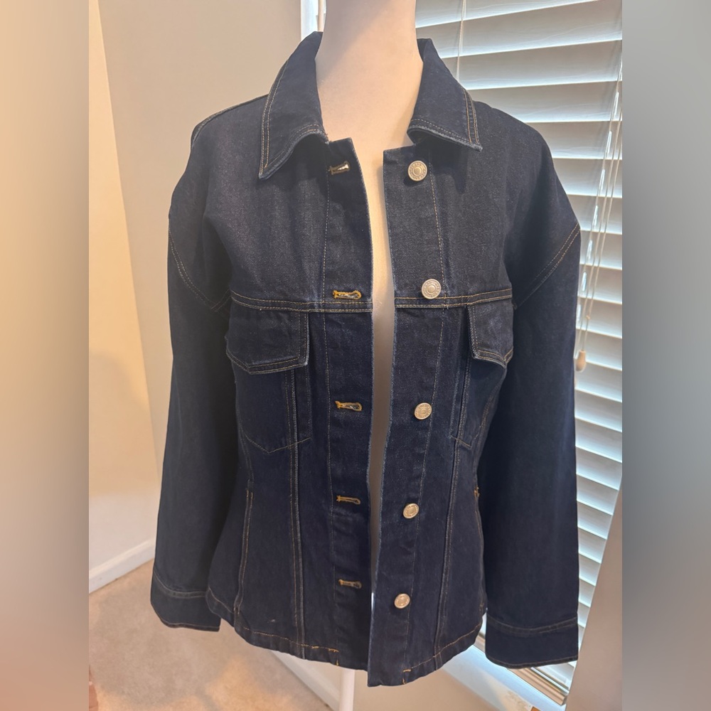 GREY LAB WAIST FITTED DENIM JACKET NWT SIZE SMALL